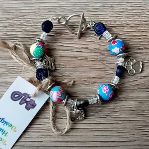 Handmade Beaded Charm Bracelet NEW